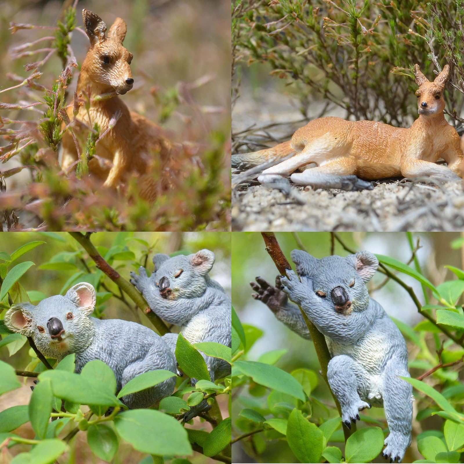 Toymany 7PCS Australian Wildlife Figurines – Koala & Kangaroo Set for Play, Cake Toppers, and Learning