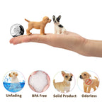 Toymany 12PCS Mini Dog Figurines Set – Hand-Painted Puppies for Play, Cake Toppers & Gifts
