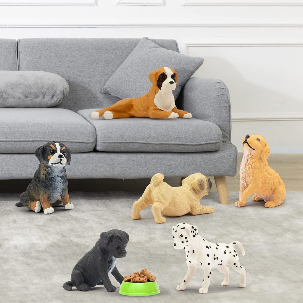 Toymany 12PCS Mini Dog Figurines Playset – Realistic Hand-Painted Puppy Figures for Cake Toppers & Kids’ Gifts