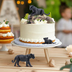 Toymany 7PCS Black Panthers Figurines – Panther Cub & Tree Trunk | Realistic Jungle Animals Playset & Cake Toppers