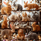 Toymany 12-Piece Easter Bunny Figures – Kids' Farm Animal Toys, Cake Toppers & Party Favors