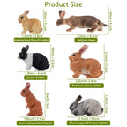 Toymany 12-Piece Easter Bunny Figures – Kids' Farm Animal Toys, Cake Toppers & Party Favors
