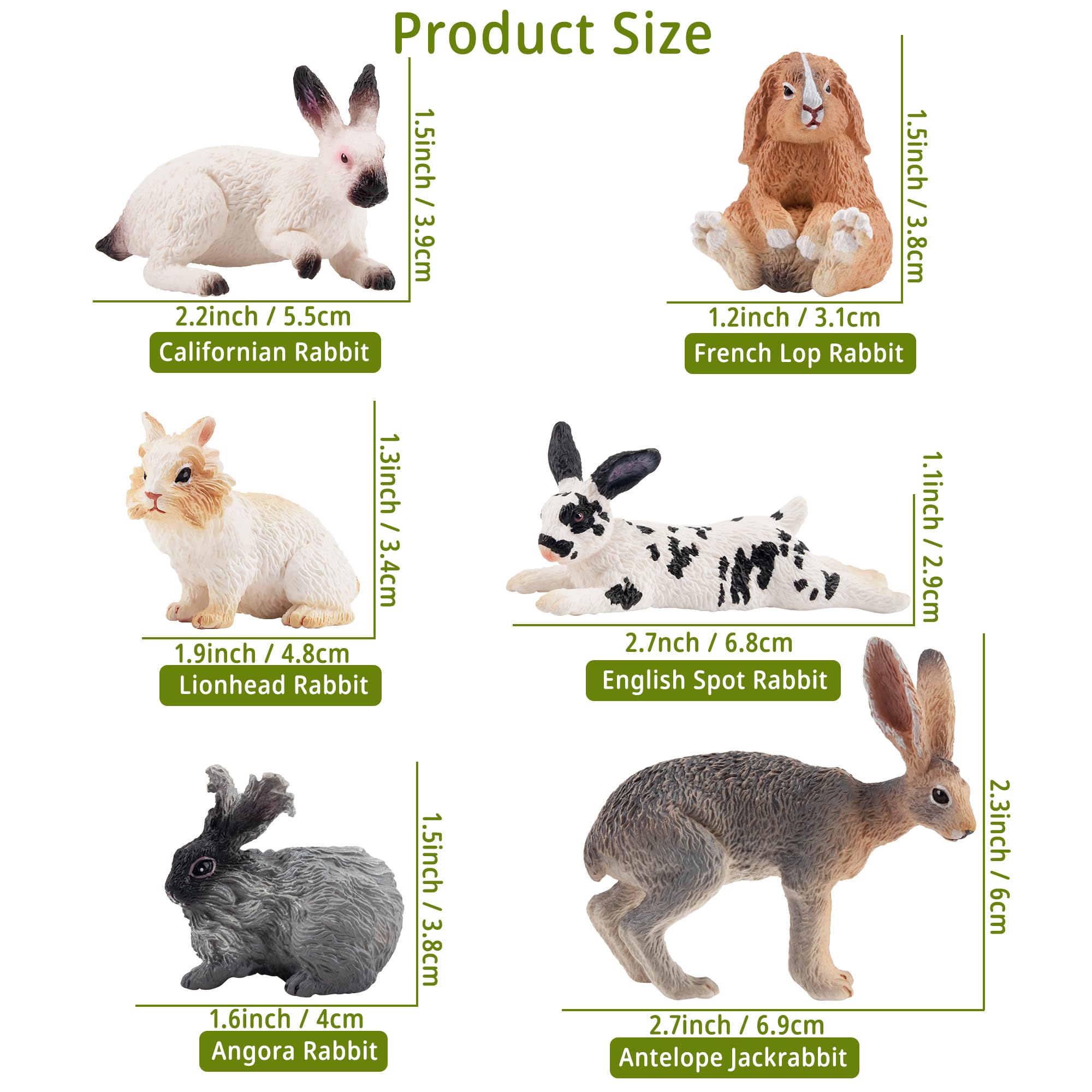 Toymany 12-Piece Easter Bunny Figures – Kids' Farm Animal Toys, Cake Toppers & Party Favors