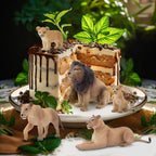 Toymany 6Pcs Realistic Lion Figurines – Lions Family Playset for Kids, Cake Toppers & Educational Toy