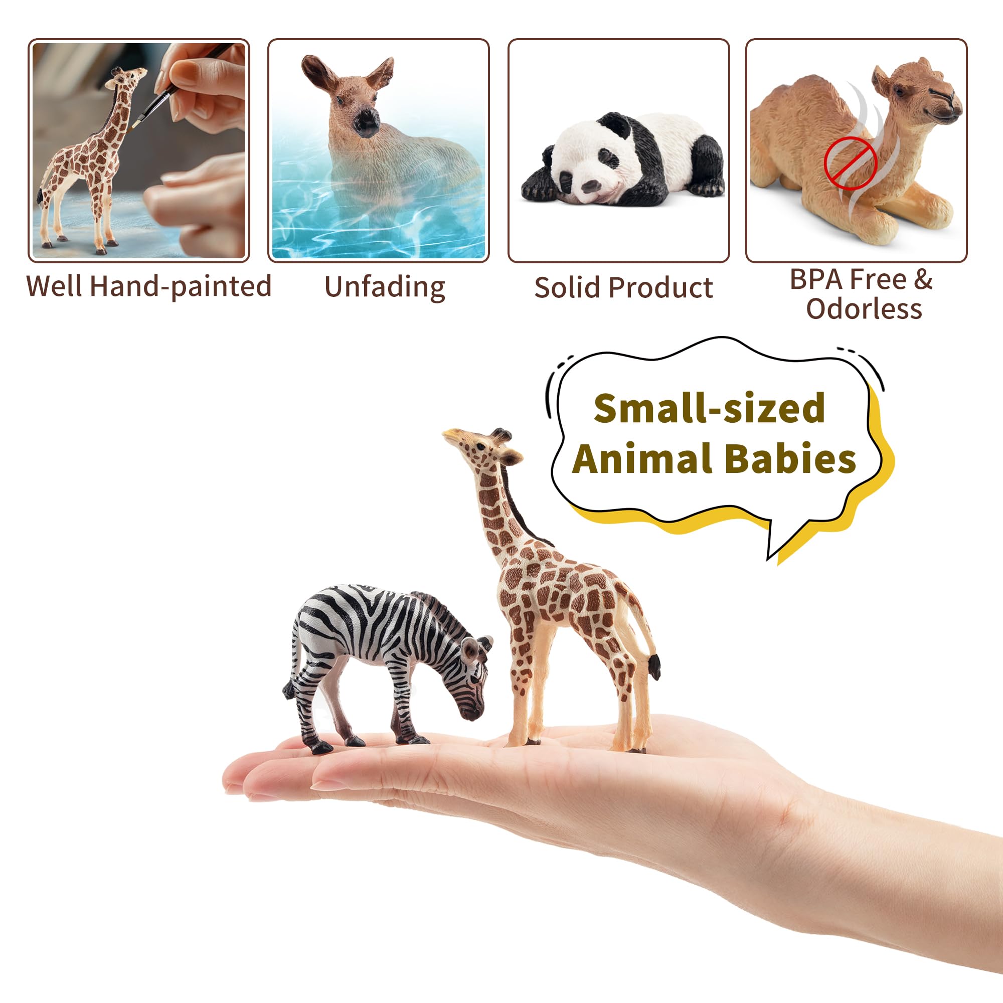 Toymany 12Pcs Forest Animal Figurines | Realistic Woodland Creatures for Cake Toppers & Play