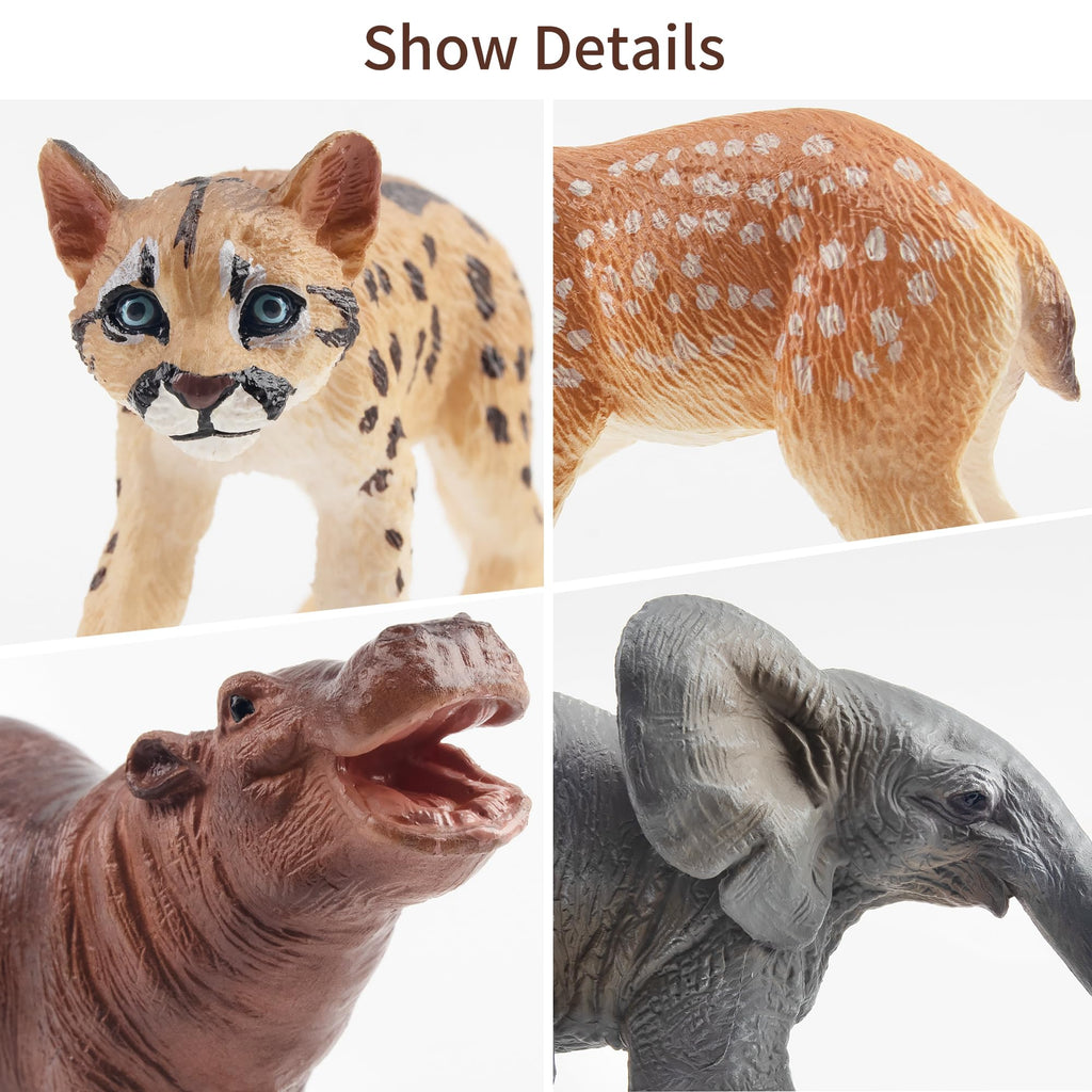 Toymany 12Pcs Forest Animal Figurines | Realistic Woodland Creatures for Cake Toppers & Play