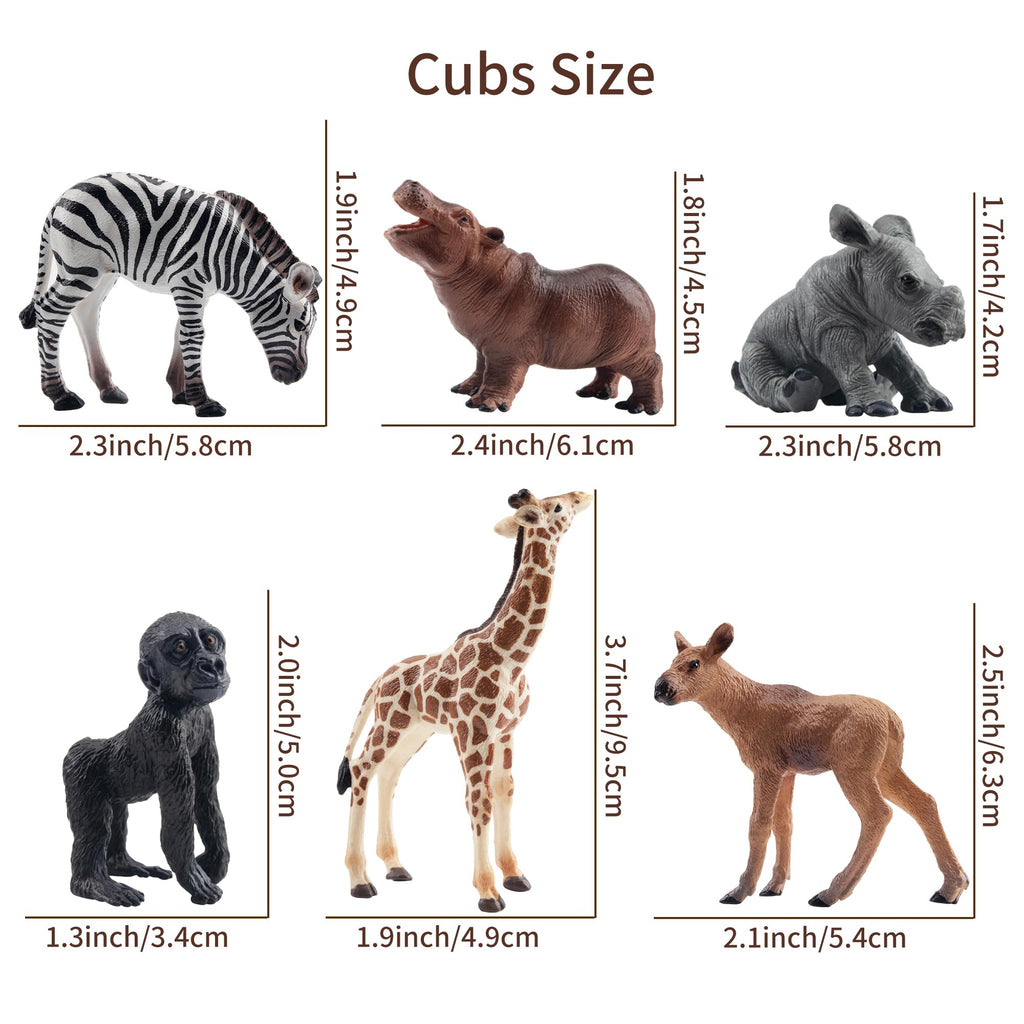 Toymany 12Pcs Forest Animal Figurines | Realistic Woodland Creatures for Cake Toppers & Play
