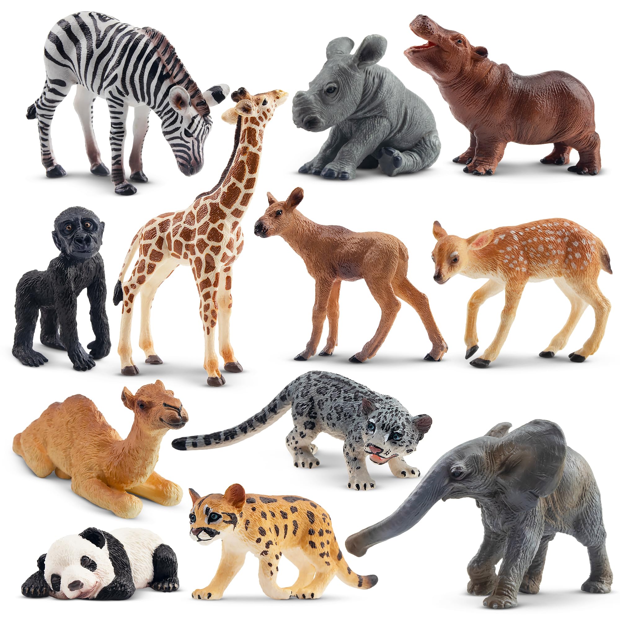 Toymany 12Pcs Forest Animal Figurines | Realistic Woodland Creatures for Cake Toppers & Play