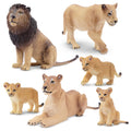 Toymany 6Pcs Realistic Lion Figurines – Lions Family Playset for Kids, Cake Toppers & Educational Toy