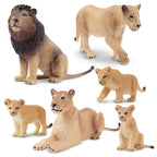 Toymany 6Pcs Realistic Lion Figurines – Lions Family Playset for Kids, Cake Toppers & Educational Toy