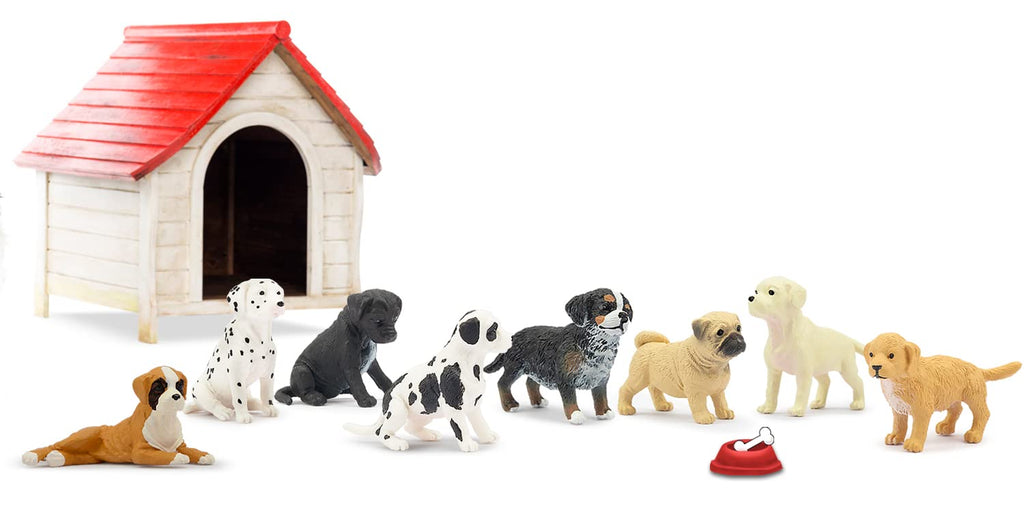 Toymany 12PCS Mini Dog Figurines Playset – Realistic Hand-Painted Puppy Figures for Cake Toppers & Kids’ Gifts