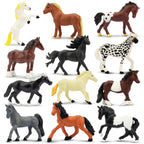 Toymany 12-Pack Tiny Horse Figurines (2-3 inches) - Pony Miniatures for Cake Toppers & Gifts
