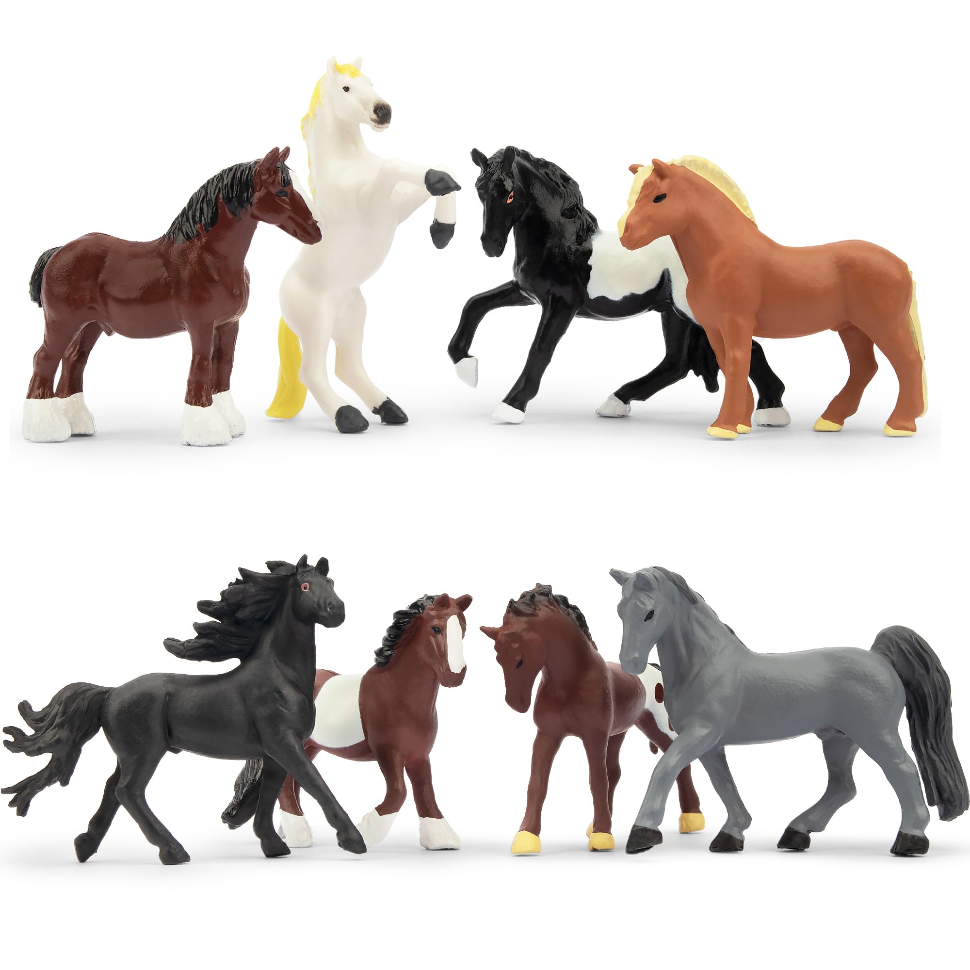 Toymany 12-Pack Tiny Horse Figurines (2-3 inches) - Pony Miniatures for Cake Toppers & Gifts