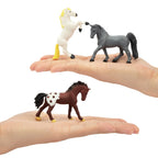 Toymany 12-Pack Tiny Horse Figurines (2-3 inches) - Pony Miniatures for Cake Toppers & Gifts