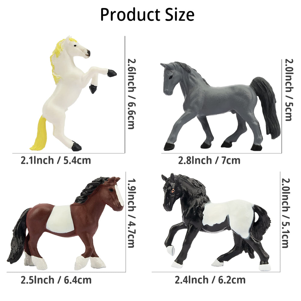 Toymany 12-Pack Tiny Horse Figurines (2-3 inches) - Pony Miniatures for Cake Toppers & Gifts