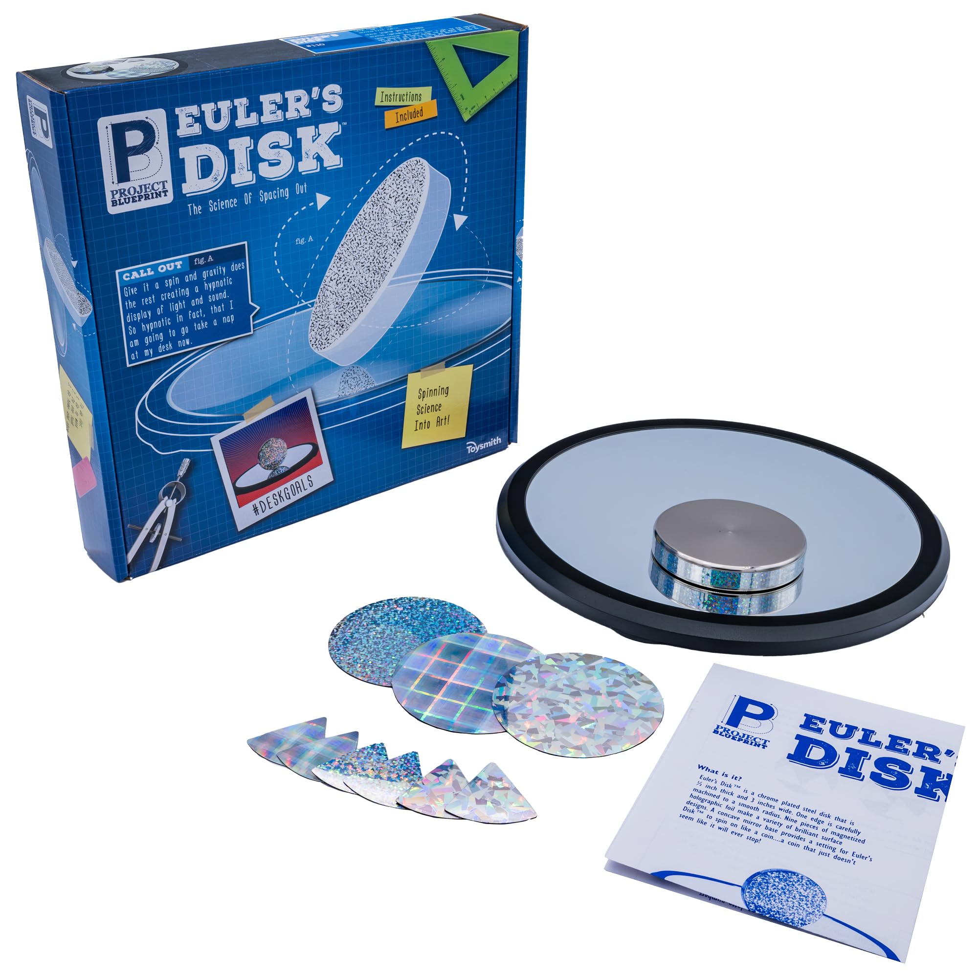 Toysmith Euler’s Disk – Mesmerizing Kinetic Desk Toy for Home, Office & STEM Fun