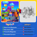 Toyvimo 200-Piece Magnetic Blocks with Board – STEM Sensory Toy for Kids 3–12