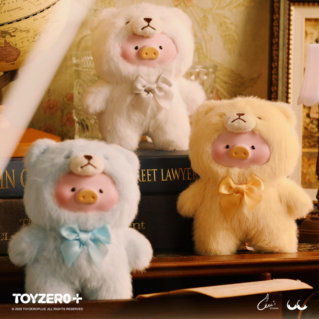 TOYZERO+ Lulu The Piggy Blind Box – 6-Pack Vintage Teddy Plush Keychain Set