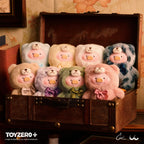 TOYZERO+ Lulu The Piggy Blind Box – 6-Pack Vintage Teddy Plush Keychain Set