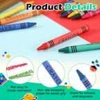 Trandraft 50-Set Crayons Bulk – 8-Color Mini Wrapped Wax for Classroom & Party Use
