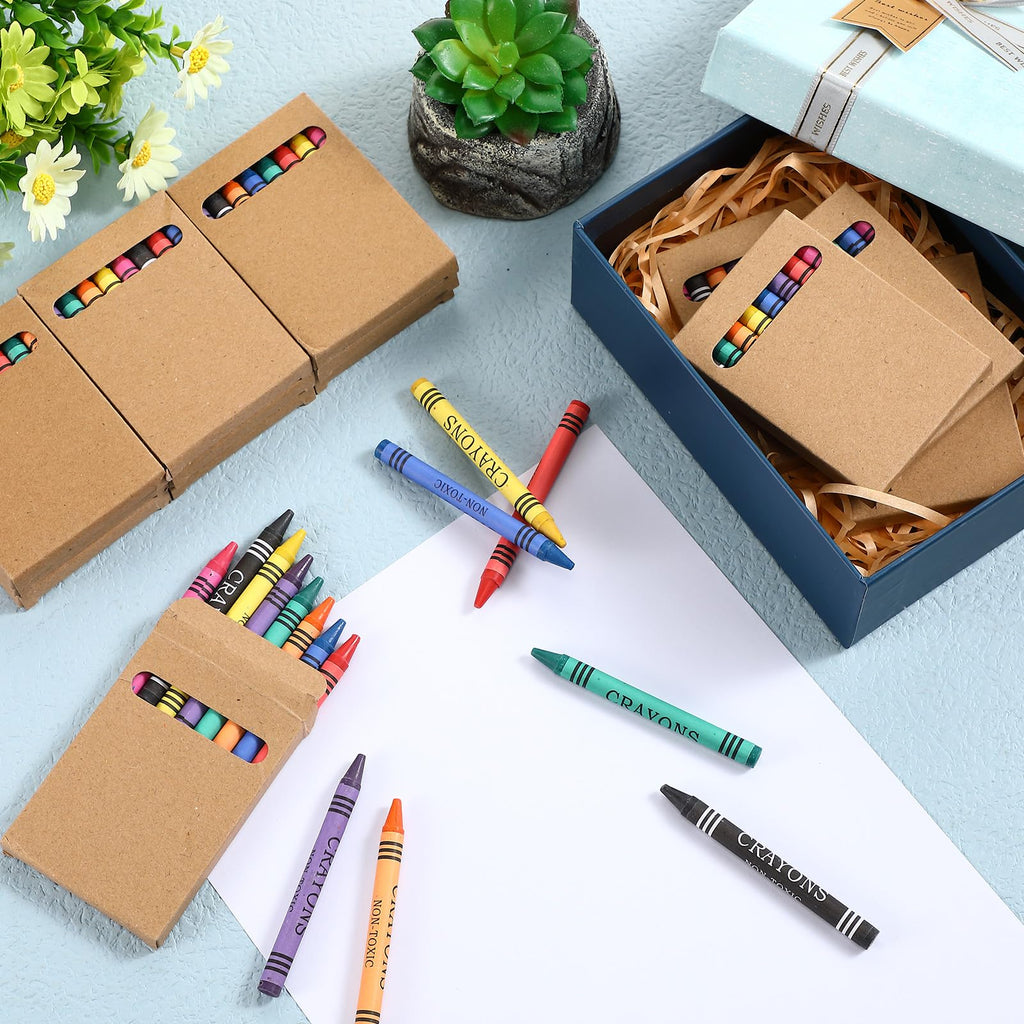 Trandraft 50-Set Crayons Bulk – 8-Color Mini Wrapped Wax for Classroom & Party Use