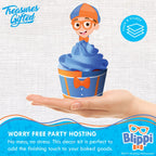 Treasures Gifted Officially Licensed Blippi Cupcake Toppers & Wrappers 24ct – Blippi Birthday Decorations