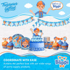 Treasures Gifted Officially Licensed Blippi Cupcake Toppers & Wrappers 24ct – Blippi Birthday Decorations