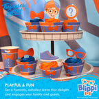 Treasures Gifted Officially Licensed Blippi Cupcake Toppers & Wrappers 24ct – Blippi Birthday Decorations