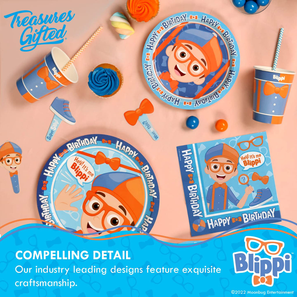 Treasures Gifted Officially Licensed Blippi Cupcake Toppers & Wrappers 24ct – Blippi Birthday Decorations
