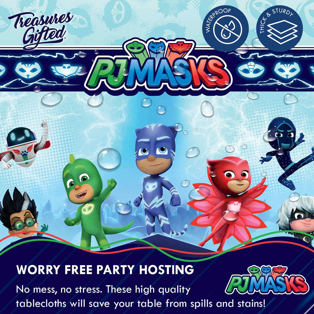 Treasures Gifted Official PJ Masks Tablecloths – Pack of 2, 54in x 108in, Plastic Party Decorations