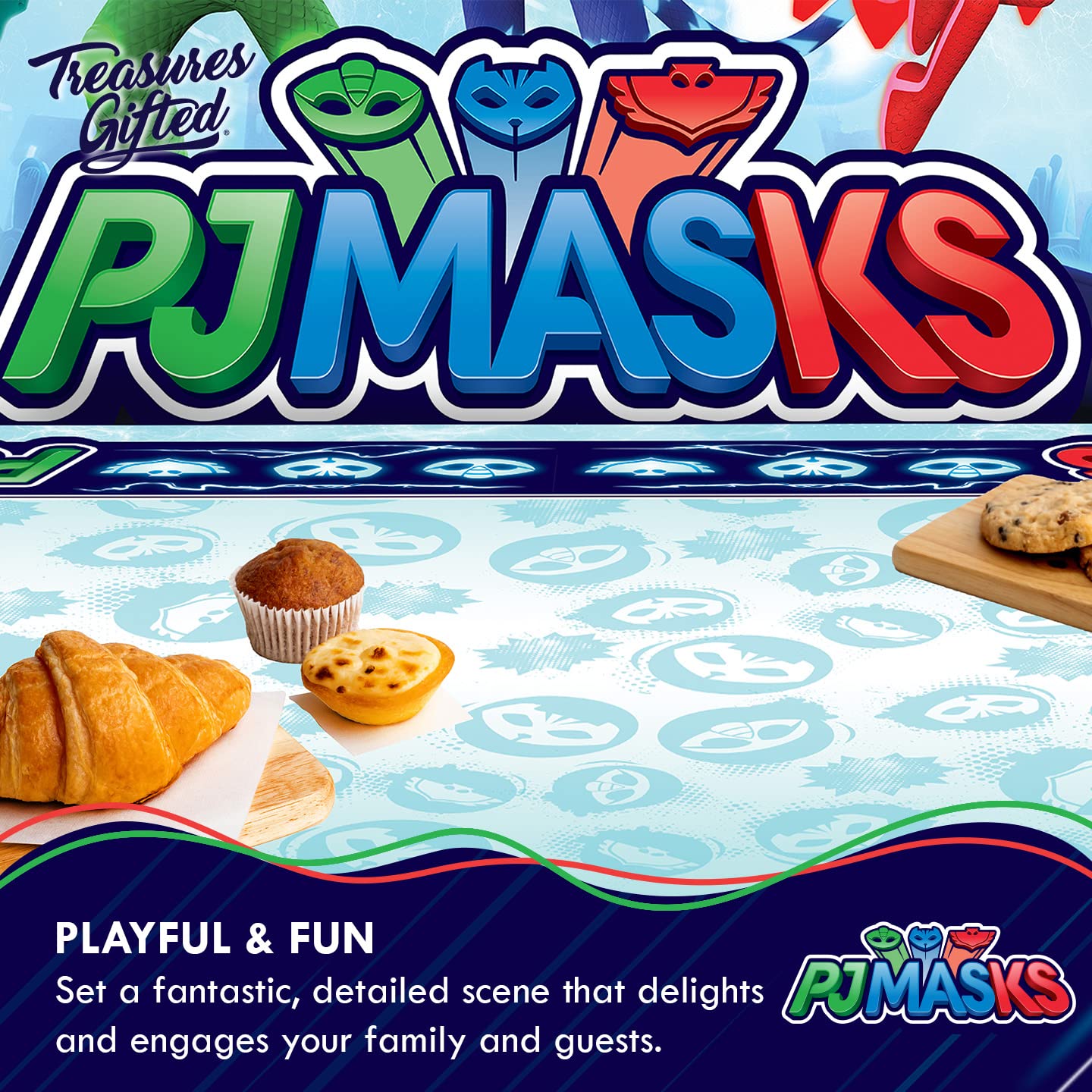 Treasures Gifted Official PJ Masks Tablecloths – Pack of 2, 54in x 108in, Plastic Party Decorations
