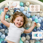 TRENDPLAY Star Ball Pit Balls 500 – Safe Blue & Cream Shapes for Toddlers | Party Decor & Creative Play