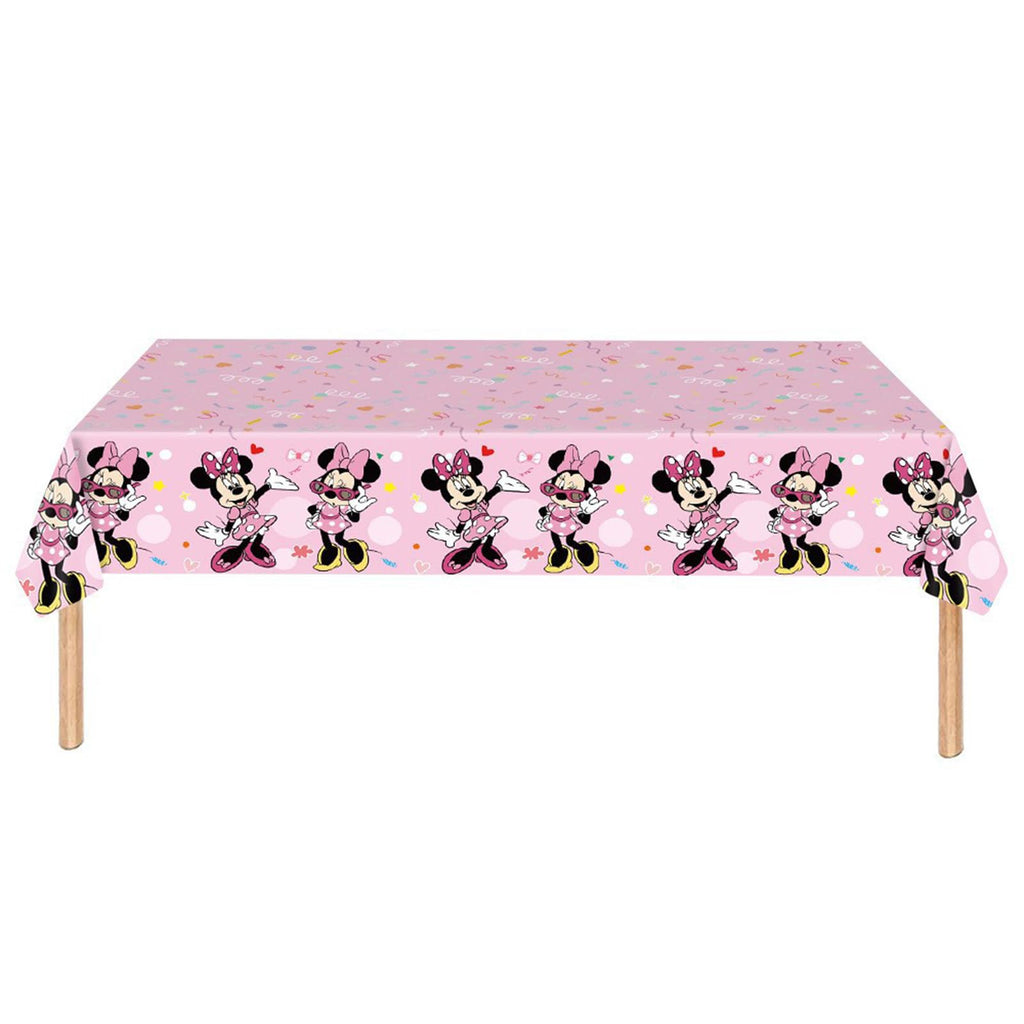 Trifoot 3-Piece Cute Cartoon Mouse Tablecloths – Pink Bow Party Plastic Covers