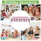 Trifoot 3-Piece Cute Cartoon Mouse Tablecloths – Pink Bow Party Plastic Covers