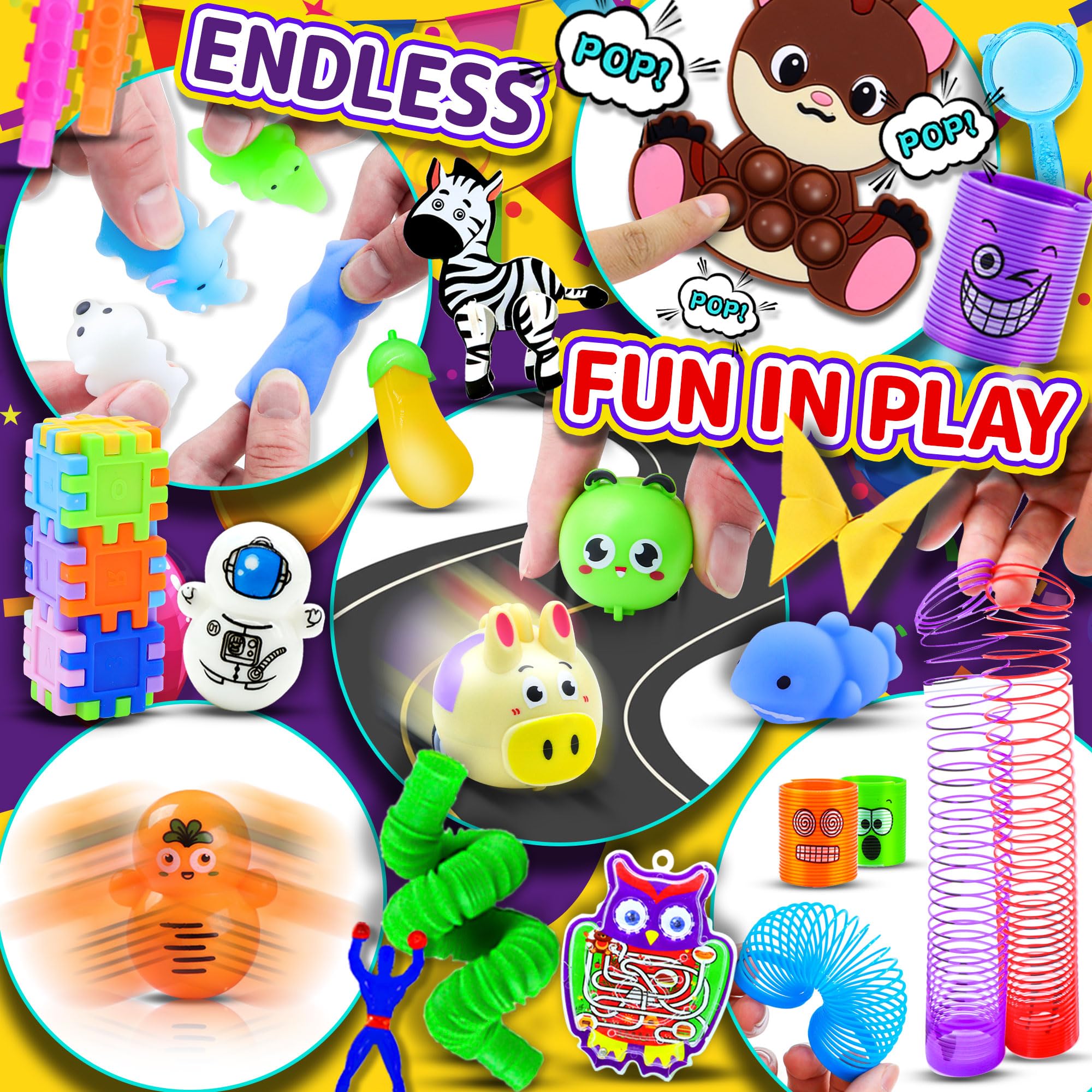 TRIRAXUS 1000 Pcs Party Favors for Kids – Bulk Fidget Toys, Goodie Bags, Classroom Prizes