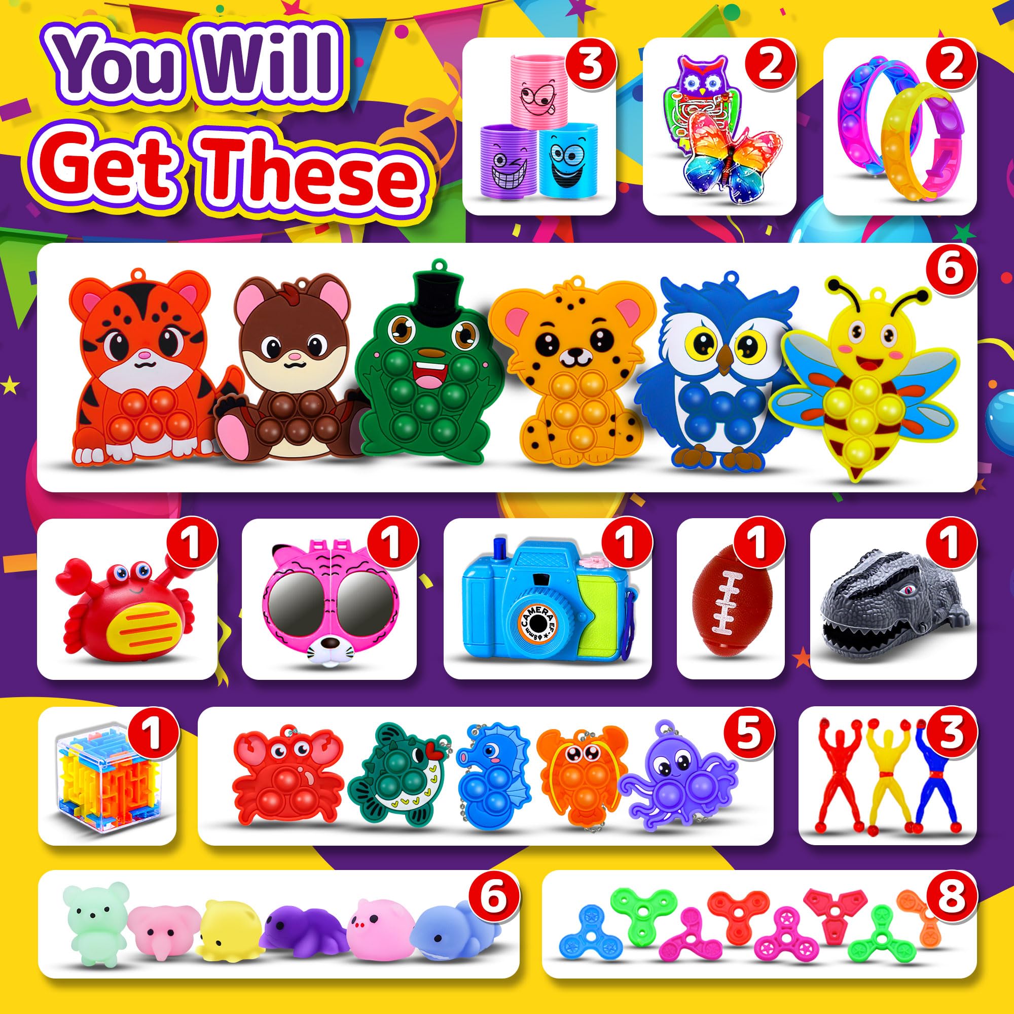 TRIRAXUS 1000 Pcs Party Favors for Kids – Bulk Fidget Toys, Goodie Bags, Classroom Prizes