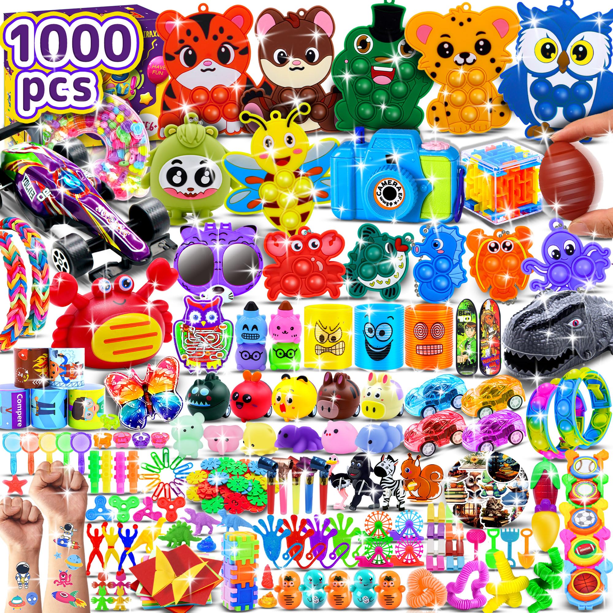 TRIRAXUS 1000 Pcs Party Favors for Kids – Bulk Fidget Toys, Goodie Bags, Classroom Prizes