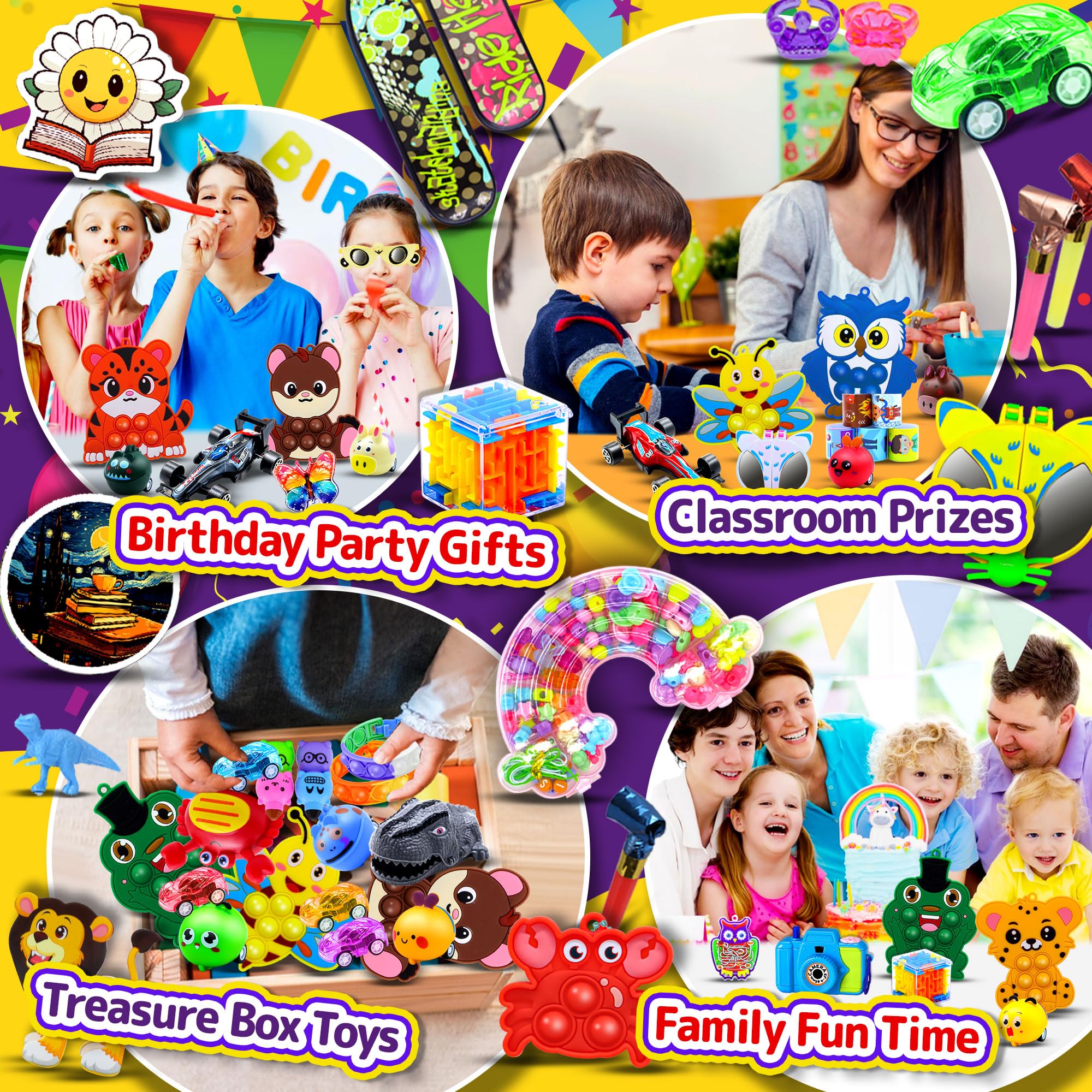 TRIRAXUS 1000 Pcs Party Favors for Kids – Bulk Fidget Toys, Goodie Bags, Classroom Prizes