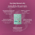 True Grace One Daily 40+ Multivitamin with Fermented Minerals, Organic Adaptogens & Mushrooms - Non-GMO, Gluten & Soy Free, 90 Vegan Tablets