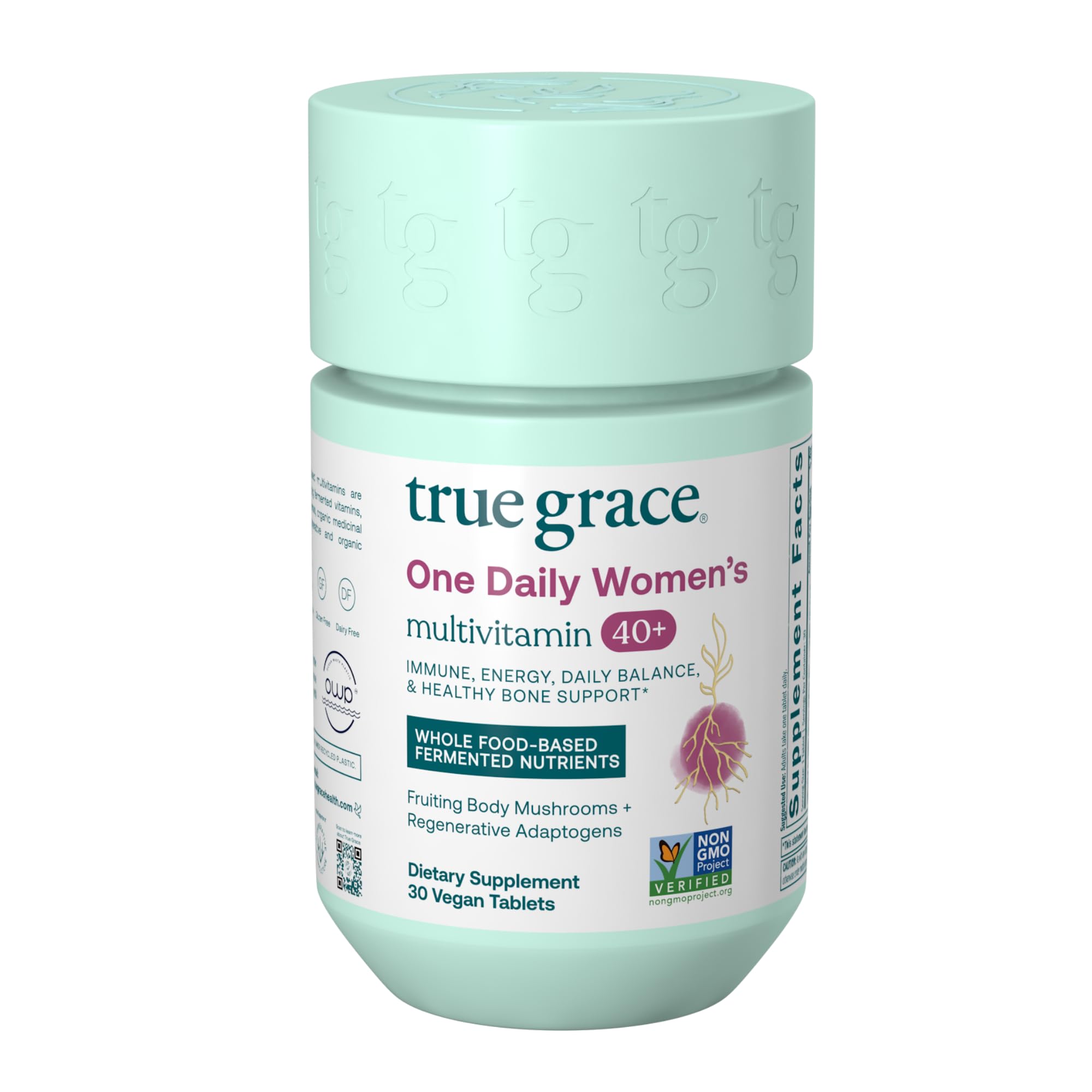 True Grace One Daily Multivitamin für Frauen 40+ – Fermentierte Mineralien, Bio-Adaptogene & Pilze
