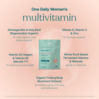 True Grace One Daily Women’s Multivitamin with Fermented Minerals, Organic Adaptogens & Mushroom Blend – 90 Vegan Tablets