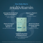 True Grace One Daily Men's Multivitamin – Fermented Minerals, Organic Mushrooms & Adaptogens (90 Vegan Tablets)