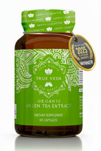 True Veda USDA Organic Green Tea Extract Capsules with EGCG – 60 Vegan Capsules, Low Caffeine