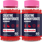 Trupretty Creatine Monohydrate Gummies – Vegan Organic, Taurine & B6, 2 Bottles