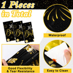 Tudomro 3 Pcs Happy Birthday Tablecloths – Black & Gold Disposable Table Covers 54 x 108 in