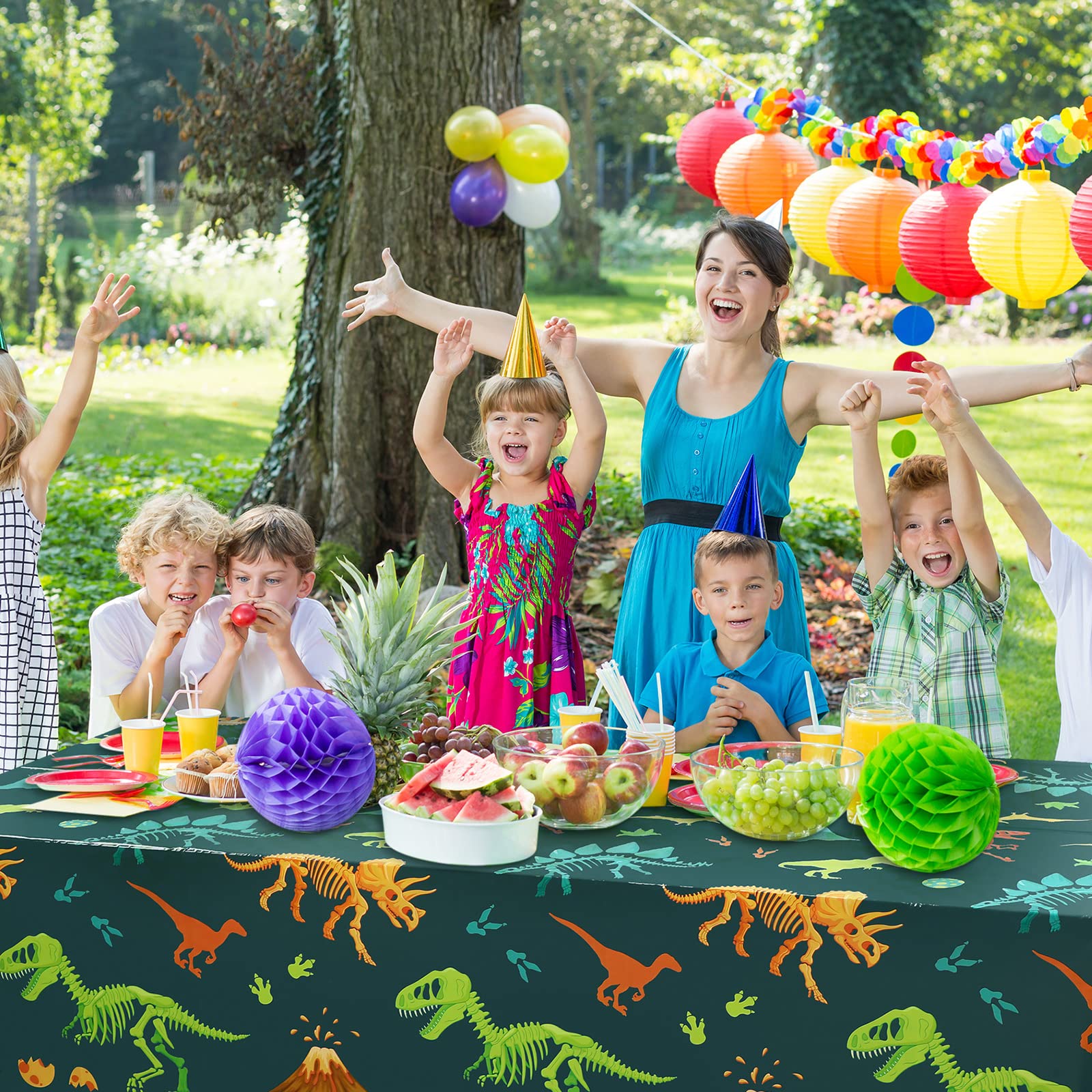 Tudomro 3-Piece Dinosaur Tablecloths – Large 54 x 108 in Disposable Birthday Table Cover