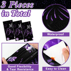 Tudomro 3 Pcs Happy Birthday Tablecloths — Black & Purple, 54 x 108 in, Disposable Party Covers