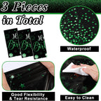Tudomro 3 Pcs Happy Birthday Tablecloths – Black & Green Disposable Covers, 108 x 54 in