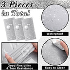 Tudomro 3 Pcs Happy Birthday Tablecloths – 54 x 108 in Silver Plastic Covers
