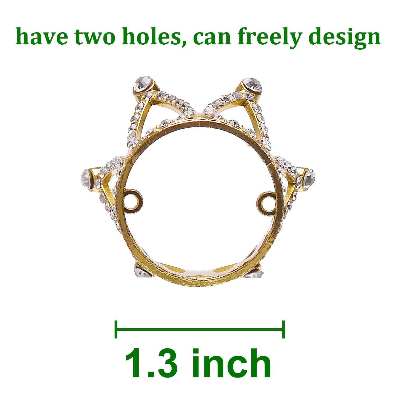 TUETOE Mini Infant Crown – Gold Crystal Rhinestone Cake Topper for Newborn Photo Props